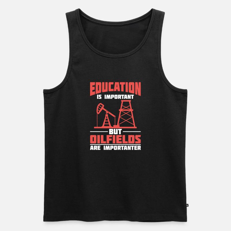Ölfeld Bohrinsel Sarkastisch - Männer Premium Bio Tank Top - Schwarz
