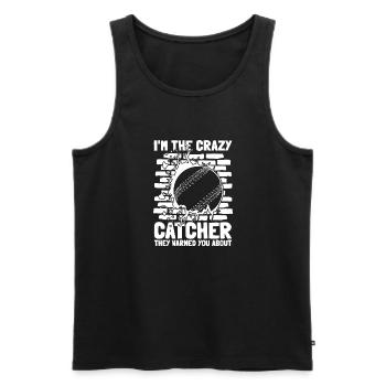 Softball Catcher - Men's Premium Organic Tank Top - black - Front - AI Model Male 178 light (178cm)