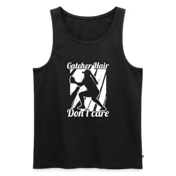 Softball Catcher Hair Don't Care - Men's Premium Organic Tank Top - black - Front - Michal (187cm)