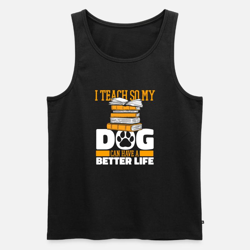 Lehrer Pädagoge Hund - Männer Premium Bio Tank Top - Schwarz