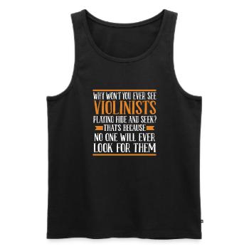 Violine Geige Sarkastisch - Männer Premium Bio Tank Top - Schwarz - Vorne - Michal (187cm)