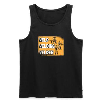 Schweißer Schlosser Cool - Männer Premium Bio Tank Top - Schwarz - Vorne - Michal (187cm)