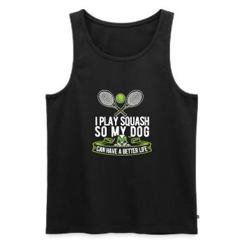 Squash Hund - Männer Premium Bio Tank Top - Schwarz - Vorne - AI Model Male 178 light (178cm)
