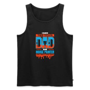 Maler Lackierer Papa - Männer Premium Bio Tank Top - Schwarz - Vorne - Michal (187cm)
