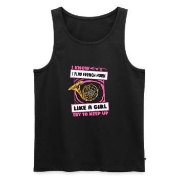 Hornist French Horn Mädchen - Männer Premium Bio Tank Top - Schwarz - Vorne - Michal (187cm)