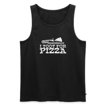 fanfare trombone pizza fanfare trombone - Débardeur bio Premium Homme - noir - Devant - AI Model Male 178 light (178cm)