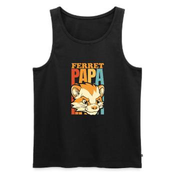 Frettchen Iltis Papa - Männer Premium Bio Tank Top - Schwarz - Vorne - Michal (187cm)