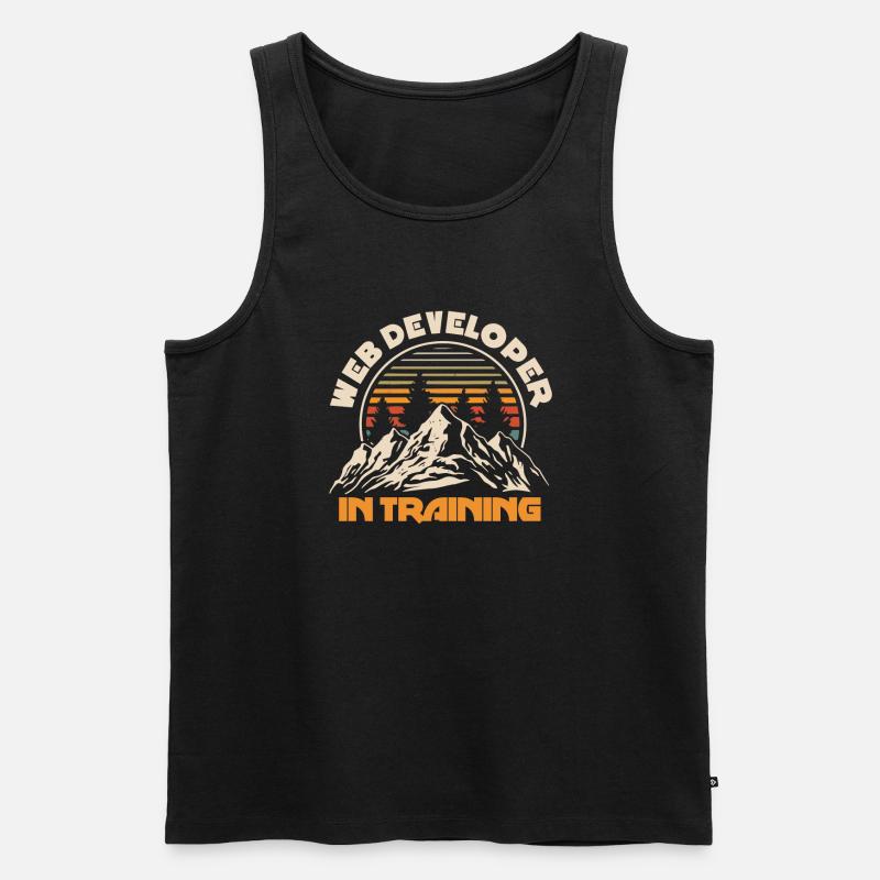 Web Entwickler Webdeveloper Berge - Männer Premium Bio Tank Top - Schwarz
