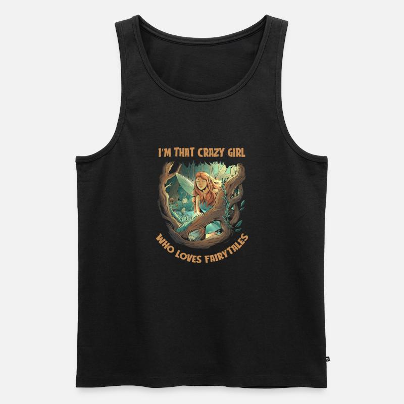 Buch Leseratte Bücherwurm Mädchen Buchfee - Männer Premium Bio Tank Top - Schwarz
