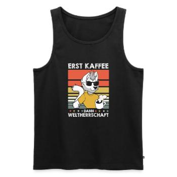 Furry Fandom Fursuits Kaffee - Männer Premium Bio Tank Top - Schwarz - Vorne - Michal (187cm)