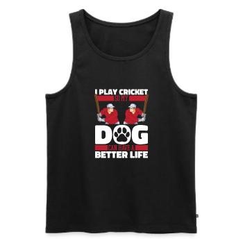 cricket - Men's Premium Organic Tank Top - black - Front - Michal (187cm)