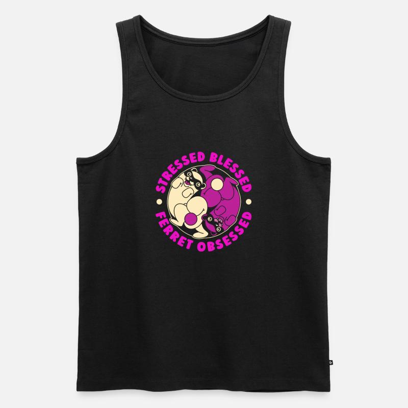 Frettchen Iltis Niedlich - Männer Premium Bio Tank Top - Schwarz