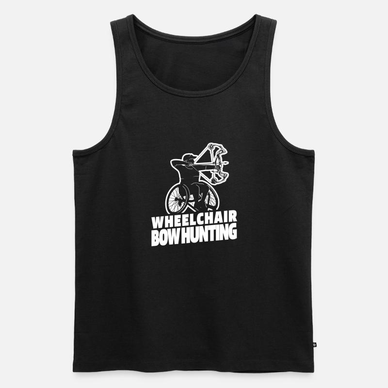 Bogenjagd Bogenjäger Rollstuhl - Männer Premium Bio Tank Top - Schwarz
