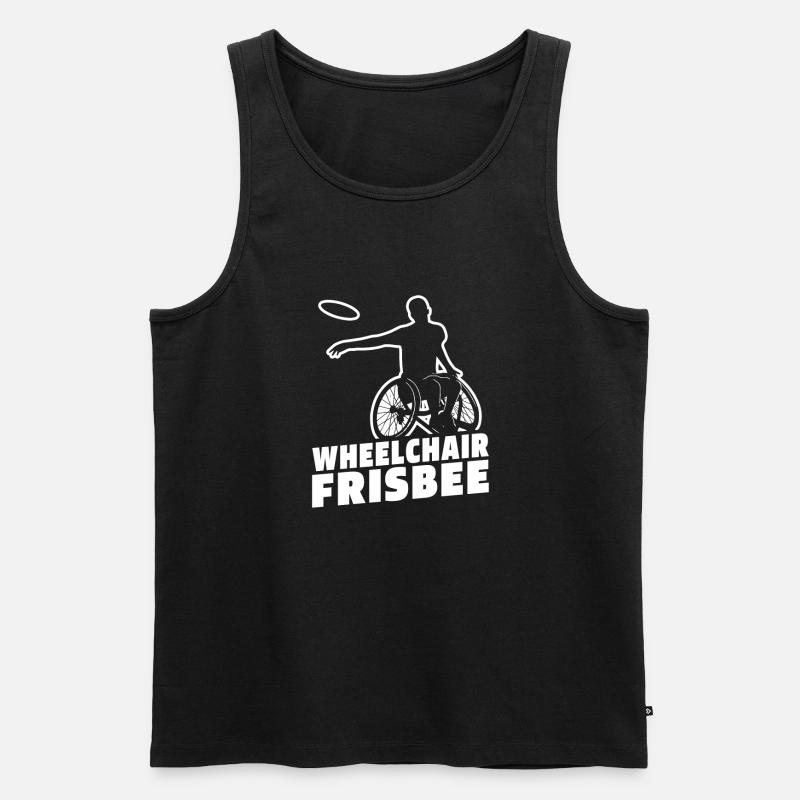 Frisbee Rollstuhl - Männer Premium Bio Tank Top - Schwarz