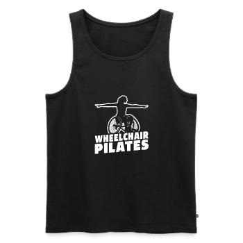 Pilates Rollstuhl - Männer Premium Bio Tank Top - Schwarz - Vorne - Michal (187cm)