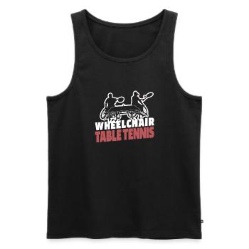 Tennis de table, ping-pong, fauteuil roulant - Débardeur bio Premium Homme - noir - Devant - Michal (187cm)