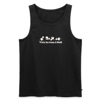 Yoga Mignon Panda Faire du Yoga - Débardeur bio Premium Homme - noir - Devant - Michal (187cm)