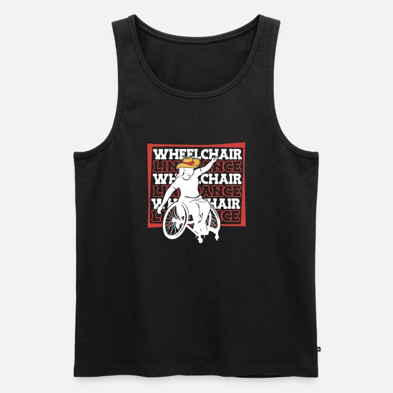 Line Dance Rollstuhl - Männer Premium Bio Tank Top - Schwarz