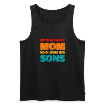 Mom Mutter Sohn - Männer Premium Bio Tank Top - Schwarz - Vorne - AI Model Male 178 light (178cm)