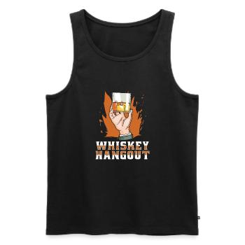 Hang out Whisky Whiskey - Men's Premium Organic Tank Top - black - Front - Michal (187cm)