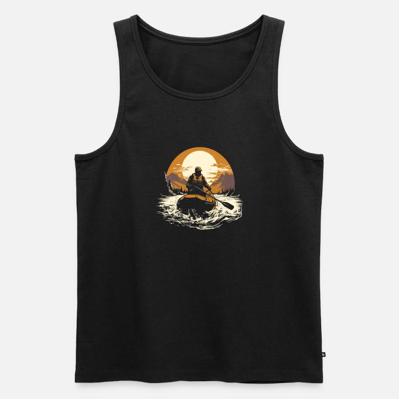Rafting Sonne - Männer Premium Bio Tank Top - Schwarz