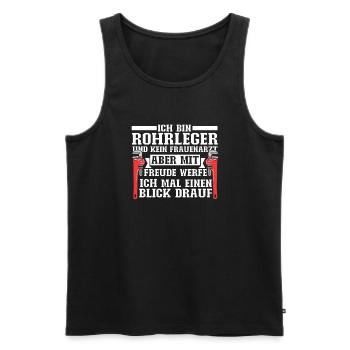 Rohrleitungsbauer Schlüssel - Männer Premium Bio Tank Top - Schwarz - Vorne - AI Model Male 178 light (178cm)