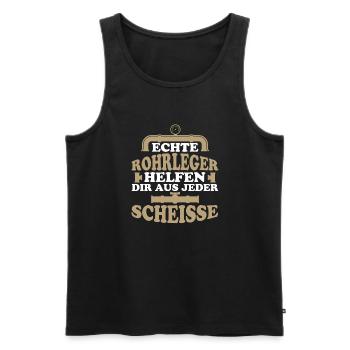 Rohrleitungsbauer Lustig - Männer Premium Bio Tank Top - Schwarz - Vorne - AI Model Male 178 light (178cm)