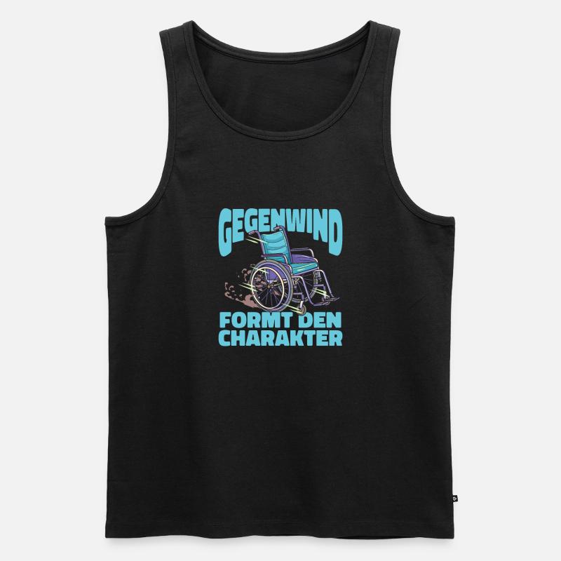 Rollstuhl Rollstuhlfahrer Witzig - Männer Premium Bio Tank Top - Schwarz