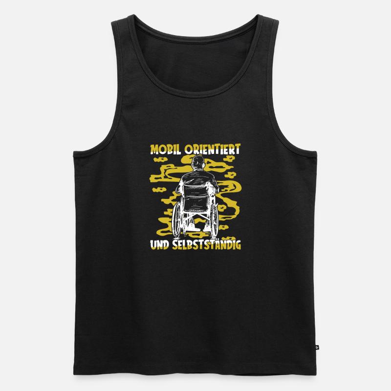 Rollstuhl Rollstuhlfahrer Lustig - Männer Premium Bio Tank Top - Schwarz