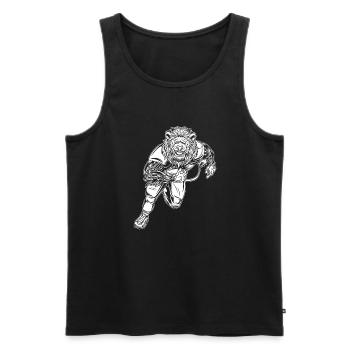 Rugby Löwe - Männer Premium Bio Tank Top - Schwarz - Vorne - AI Model Male 178 light (178cm)