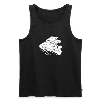 Jet Ski Hai - Männer Premium Bio Tank Top - Schwarz - Vorne - Michal (187cm)