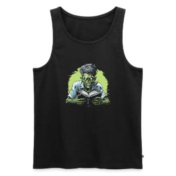 Rat de bibliothèque rat de bibliothèque zombie - Débardeur bio Premium Homme - noir - Devant - Michal (187cm)