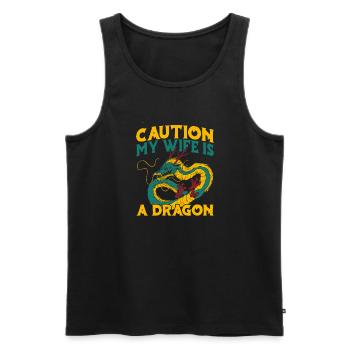 Année du Dragon 2024 - Débardeur bio Premium Homme - noir - Devant - Michal (187cm)