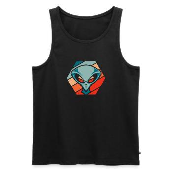 Alien Außerirdischer - Männer Premium Bio Tank Top - Schwarz - Vorne - Michal (187cm)