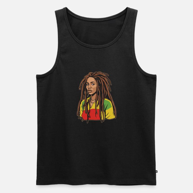 Rasta Haare Dreadlocks Dreads - Männer Premium Bio Tank Top - Schwarz