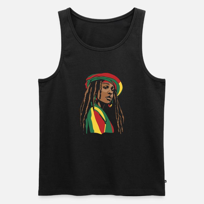 Rasta Haare Dreadlocks Dreads - Männer Premium Bio Tank Top - Schwarz