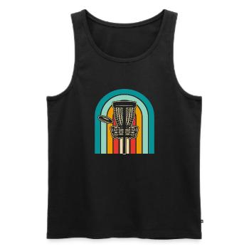 Frisbee Golf Disc Golf - Männer Premium Bio Tank Top - Schwarz - Vorne - Michal (187cm)