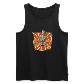 Frisbee Golf Disc Golf - Männer Premium Bio Tank Top - Schwarz - Vorne - Michal (187cm)