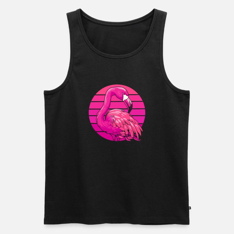 Flamingo - Männer Premium Bio Tank Top - Schwarz