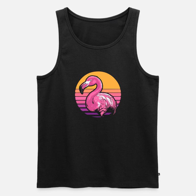 Flamingo - Männer Premium Bio Tank Top - Schwarz