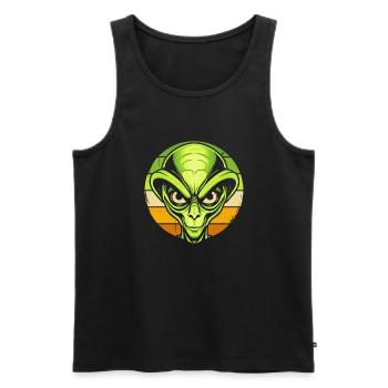 Alien Außerirdischer - Männer Premium Bio Tank Top - Schwarz - Vorne - Michal (187cm)