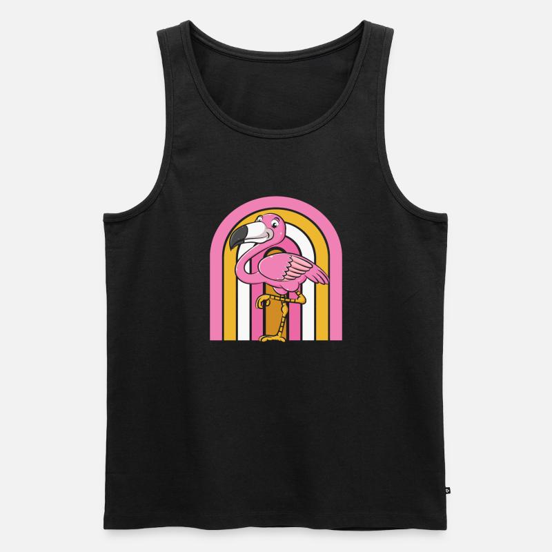 Flamingo - Männer Premium Bio Tank Top - Schwarz