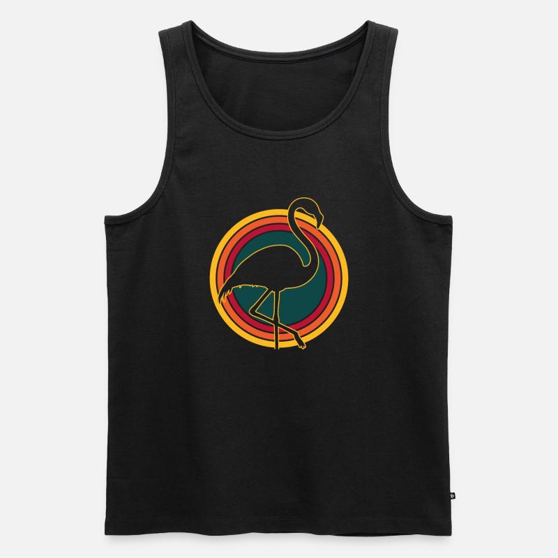 Flamingo - Männer Premium Bio Tank Top - Schwarz