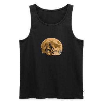 Rodeo Bullenreiten Mond - Männer Premium Bio Tank Top - Schwarz - Vorne - Michal (187cm)