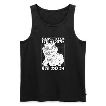 Jahr Des Drachen 2024 - Männer Premium Bio Tank Top - Schwarz - Vorne - Michal (187cm)