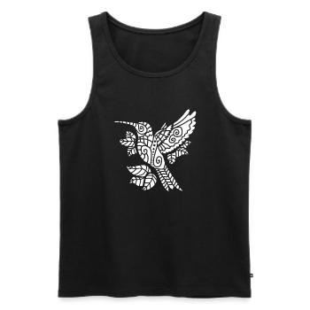 Kolibri Tribal Hummingbird - Männer Premium Bio Tank Top - Schwarz - Vorne - Michal (187cm)