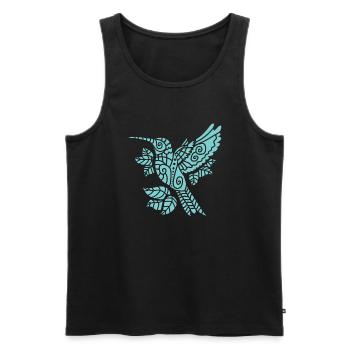 Kolibri Tribal Hummingbird - Männer Premium Bio Tank Top - Schwarz - Vorne - Michal (187cm)