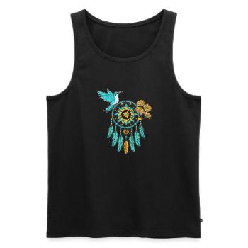 Hummingbird Dreamcatcher Bird - Men's Premium Organic Tank Top - black - Front - Michal (187cm)