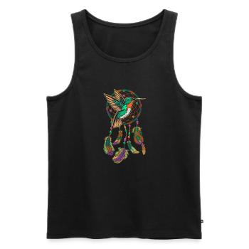 Colibri Dream Catcher Dream Catcher Oiseau - Débardeur bio Premium Homme - noir - Devant - Michal (187cm)