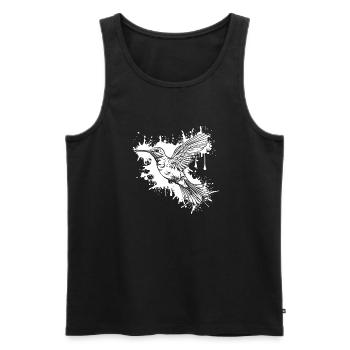 Kolibri Watercolor Hummingbird - Männer Premium Bio Tank Top - Schwarz - Vorne - Michal (187cm)